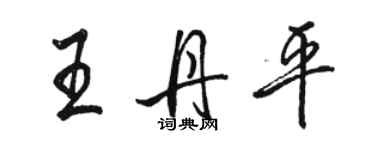 駱恆光王丹平行書個性簽名怎么寫