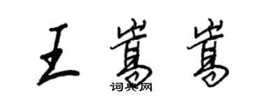 王正良王嵩嵩行書個性簽名怎么寫