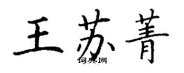 丁謙王蘇菁楷書個性簽名怎么寫