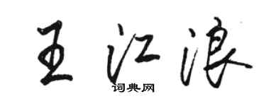 駱恆光王江浪行書個性簽名怎么寫