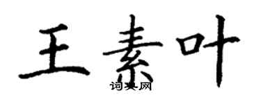 丁謙王素葉楷書個性簽名怎么寫