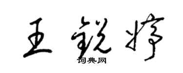 梁錦英王銳婷草書個性簽名怎么寫