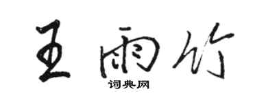 駱恆光王雨竹行書個性簽名怎么寫