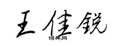王正良王佳銳行書個性簽名怎么寫