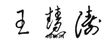 駱恆光王慧濤草書個性簽名怎么寫