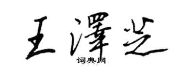 王正良王澤芝行書個性簽名怎么寫