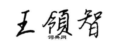 王正良王領智行書個性簽名怎么寫