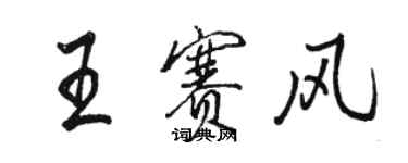 駱恆光王賽風行書個性簽名怎么寫