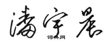 駱恆光潘宇晨草書個性簽名怎么寫