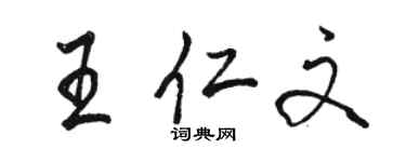 駱恆光王仁文行書個性簽名怎么寫