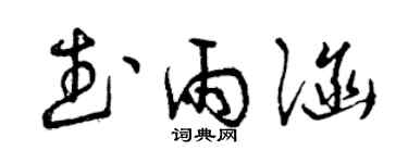 曾慶福武雨涵草書個性簽名怎么寫
