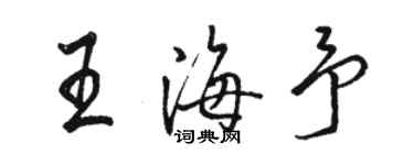 駱恆光王海予行書個性簽名怎么寫