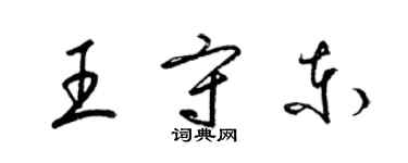 梁錦英王守東草書個性簽名怎么寫