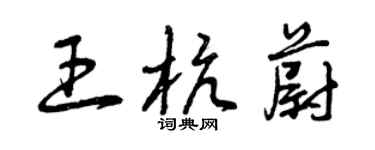 曾慶福王杭蔚草書個性簽名怎么寫