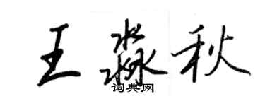 王正良王淼秋行書個性簽名怎么寫