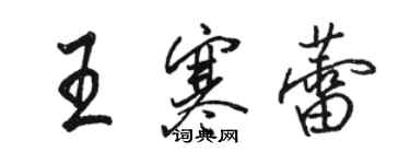 駱恆光王寒蕾行書個性簽名怎么寫