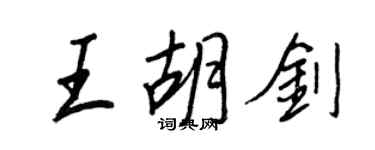 王正良王胡劍行書個性簽名怎么寫