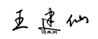 梁錦英王建仙草書個性簽名怎么寫