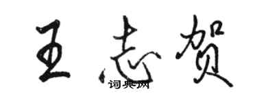 駱恆光王志賀行書個性簽名怎么寫