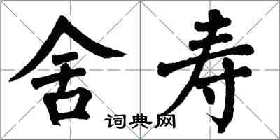 翁闓運舍壽楷書怎么寫