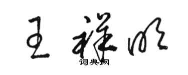 駱恆光王祥明草書個性簽名怎么寫