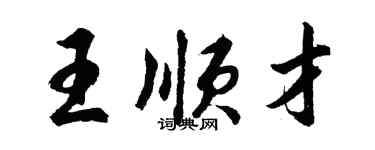 胡問遂王順才行書個性簽名怎么寫