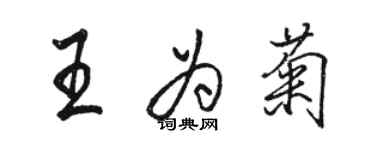 駱恆光王為菊行書個性簽名怎么寫