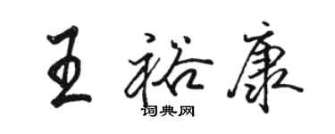 駱恆光王裕康行書個性簽名怎么寫