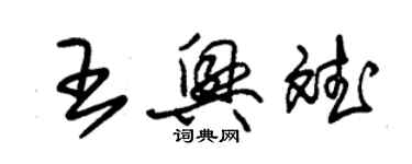 朱錫榮王興斌草書個性簽名怎么寫