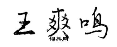 曾慶福王爽鳴行書個性簽名怎么寫