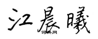 王正良江晨曦行書個性簽名怎么寫