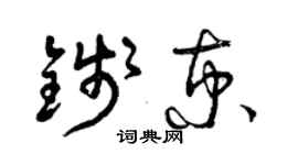 曾慶福錢京草書個性簽名怎么寫