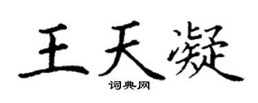 丁謙王天凝楷書個性簽名怎么寫