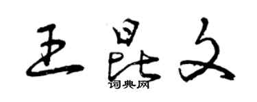 曾慶福王昆文草書個性簽名怎么寫