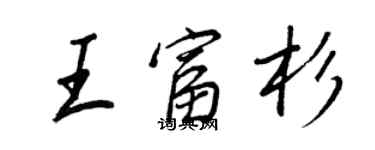 王正良王富杉行書個性簽名怎么寫