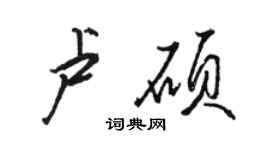 駱恆光盧碩行書個性簽名怎么寫