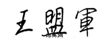 王正良王盟軍行書個性簽名怎么寫