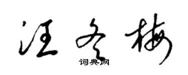 梁錦英汪冬梅草書個性簽名怎么寫