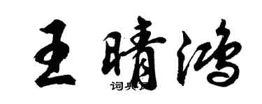 胡問遂王晴鴻行書個性簽名怎么寫
