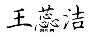 丁謙王蕊潔楷書個性簽名怎么寫