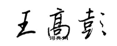 王正良王高彭行書個性簽名怎么寫