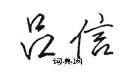 駱恆光呂信行書個性簽名怎么寫