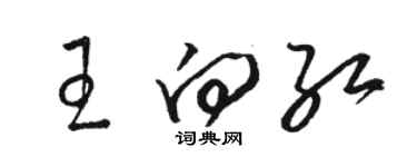 駱恆光王向紅草書個性簽名怎么寫