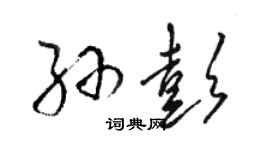 駱恆光孫彭草書個性簽名怎么寫