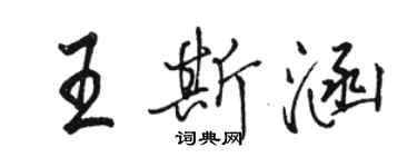 駱恆光王斯涵行書個性簽名怎么寫