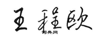 駱恆光王程歐行書個性簽名怎么寫