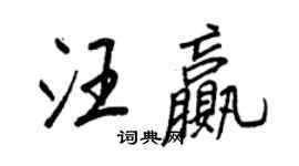 王正良汪贏行書個性簽名怎么寫