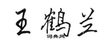 駱恆光王鶴蘭行書個性簽名怎么寫