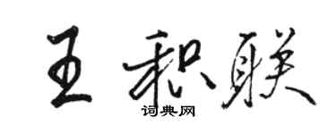 駱恆光王積聯行書個性簽名怎么寫