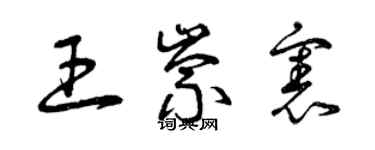 曾慶福王崇憲草書個性簽名怎么寫